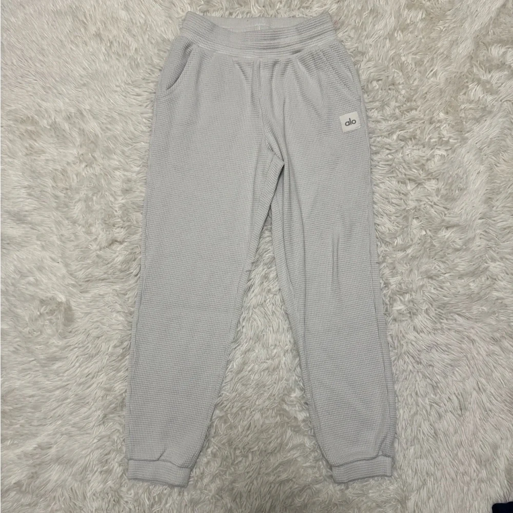 ALO Yoga Waffle Weekend Escape Jogger In Ivory Alo Yoga Joggers - Picture 2 of 6